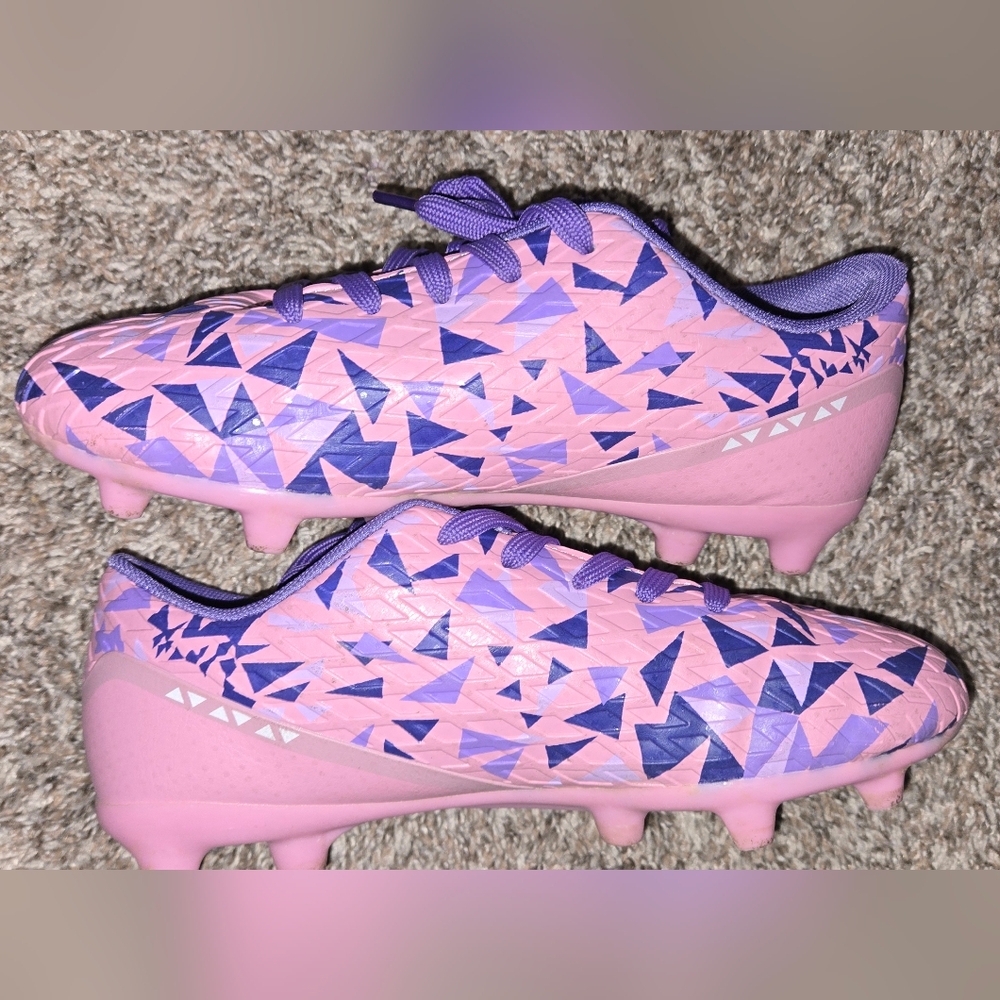 Purple and Pink Geometric Cleats